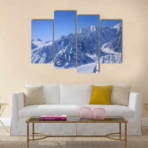 Alaskan Mountain Covered With Snow Canvas Wall Art