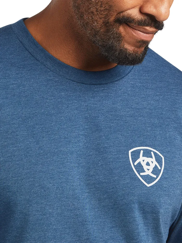 Ariat 10040869 Mens Rope Shield T-Shirt Sailor Blue Heather