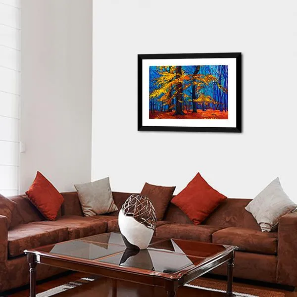 Autumn Trees Abstract Canvas Wall Art