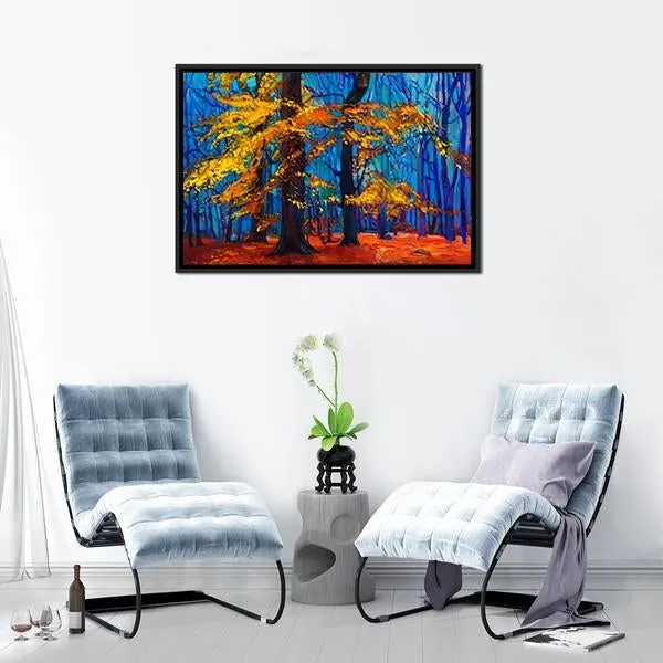 Autumn Trees Abstract Canvas Wall Art