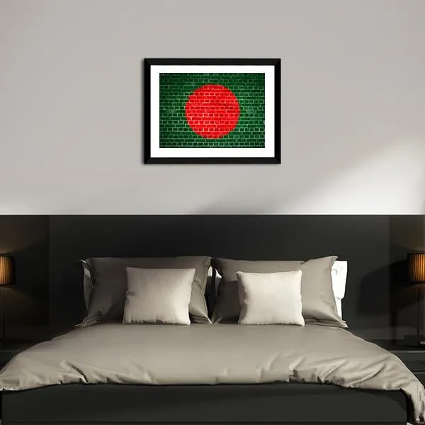 Bangladesh Flag On Brick Wall Canvas Wall Art