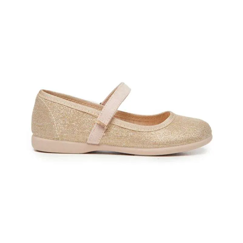 Canvas Mary Jane/Shimmer Gold