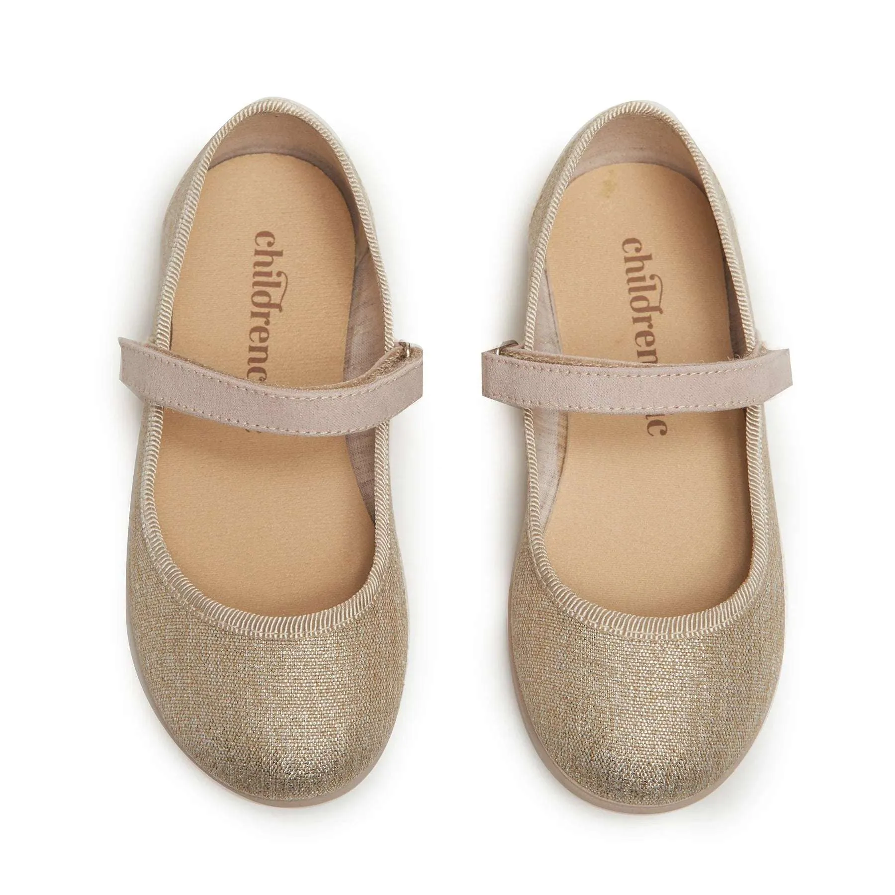 Canvas Mary Jane/Shimmer Gold