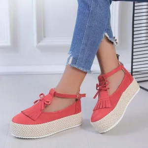 Chicvane New Color Block Slip-On Canvas Shoes With Bowknot