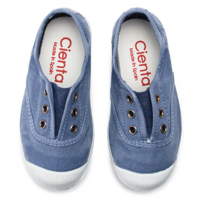 Cienta Distressed Laceless Canvas Sneaker, 70777 - Lavanda / Washed Lavender