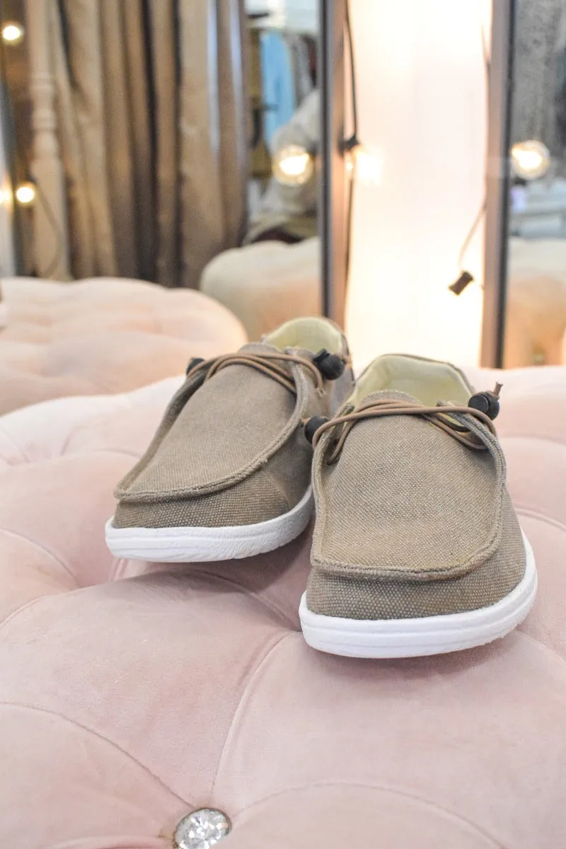 Corky's Canvas Shoes-Khaki