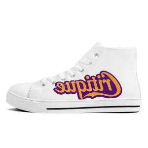 Critique High-Top Canvas Shoes With Customized Tongue - White