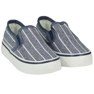 Denim stripe canvas deck shoes