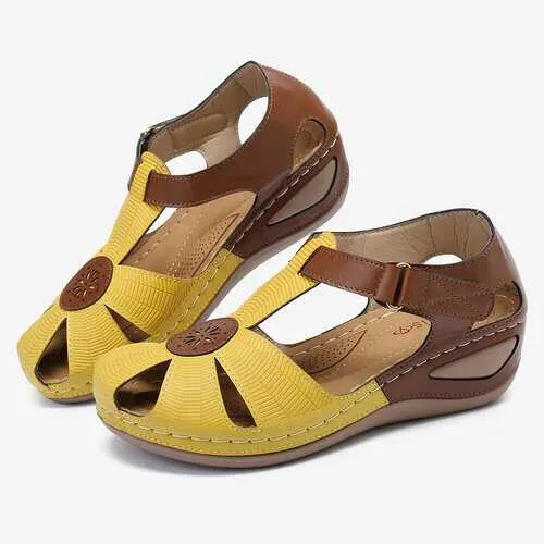 Flower Hollow Non Slip Wedges Sandals