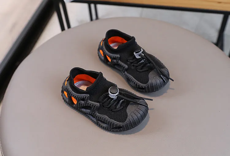 Kids Breathable HQ Tennis Black Jogger Shoes 2599 B