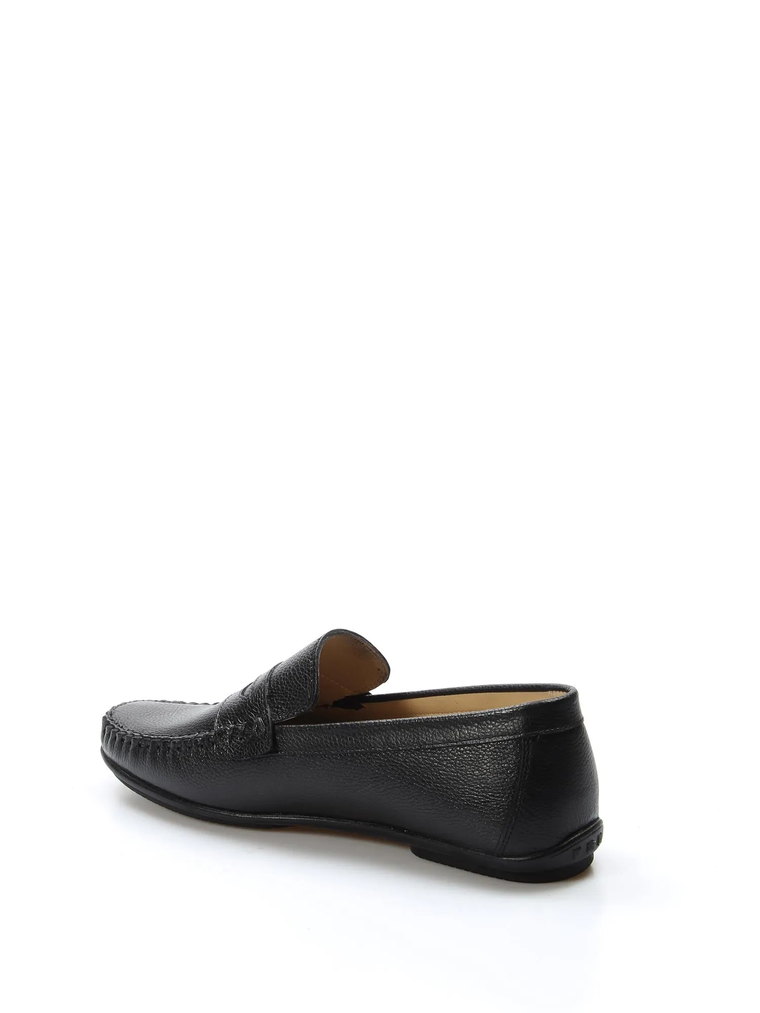 Men's Black Leather Penny Loafers with Hand-Stitched Detailing - Wessi