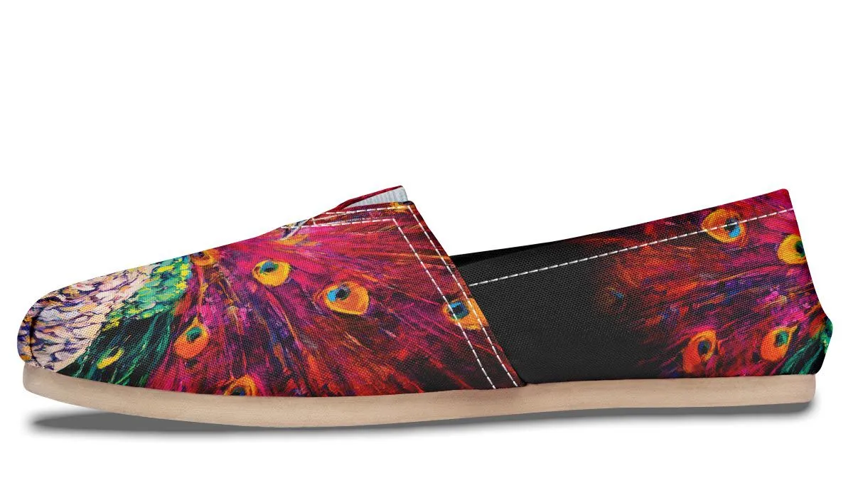 Peacock Painting Casual Shoes