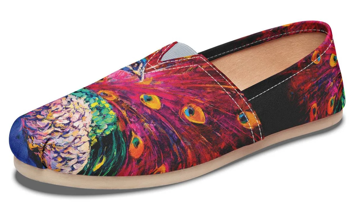 Peacock Painting Casual Shoes