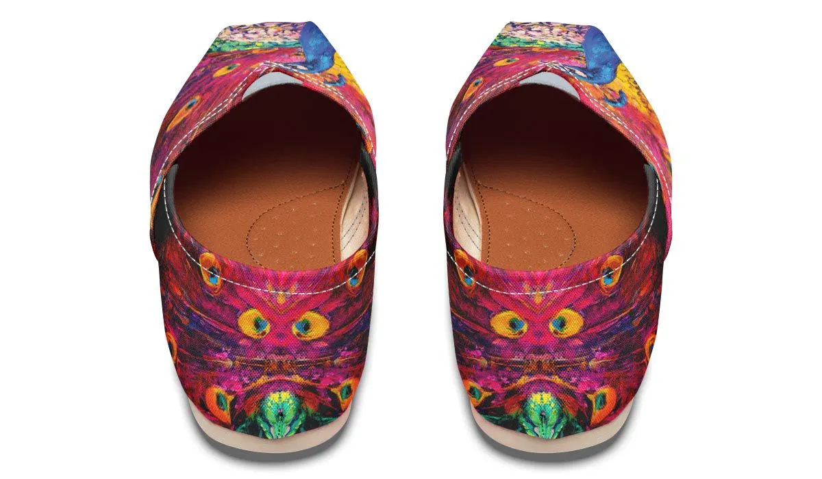 Peacock Painting Casual Shoes