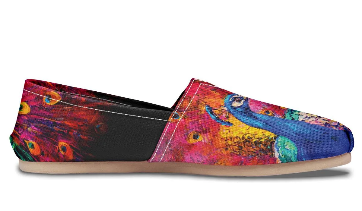 Peacock Painting Casual Shoes