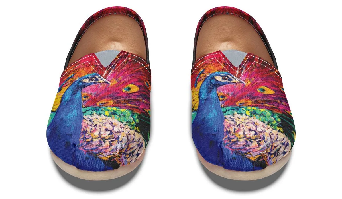 Peacock Painting Casual Shoes