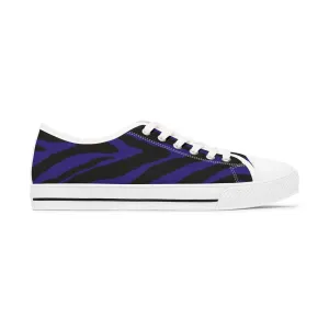 Purple Zebra Striped Women's Sneakers, Zebra Striped Animal Print Women's Low Top Sneakers (US Size: 5.5-12)