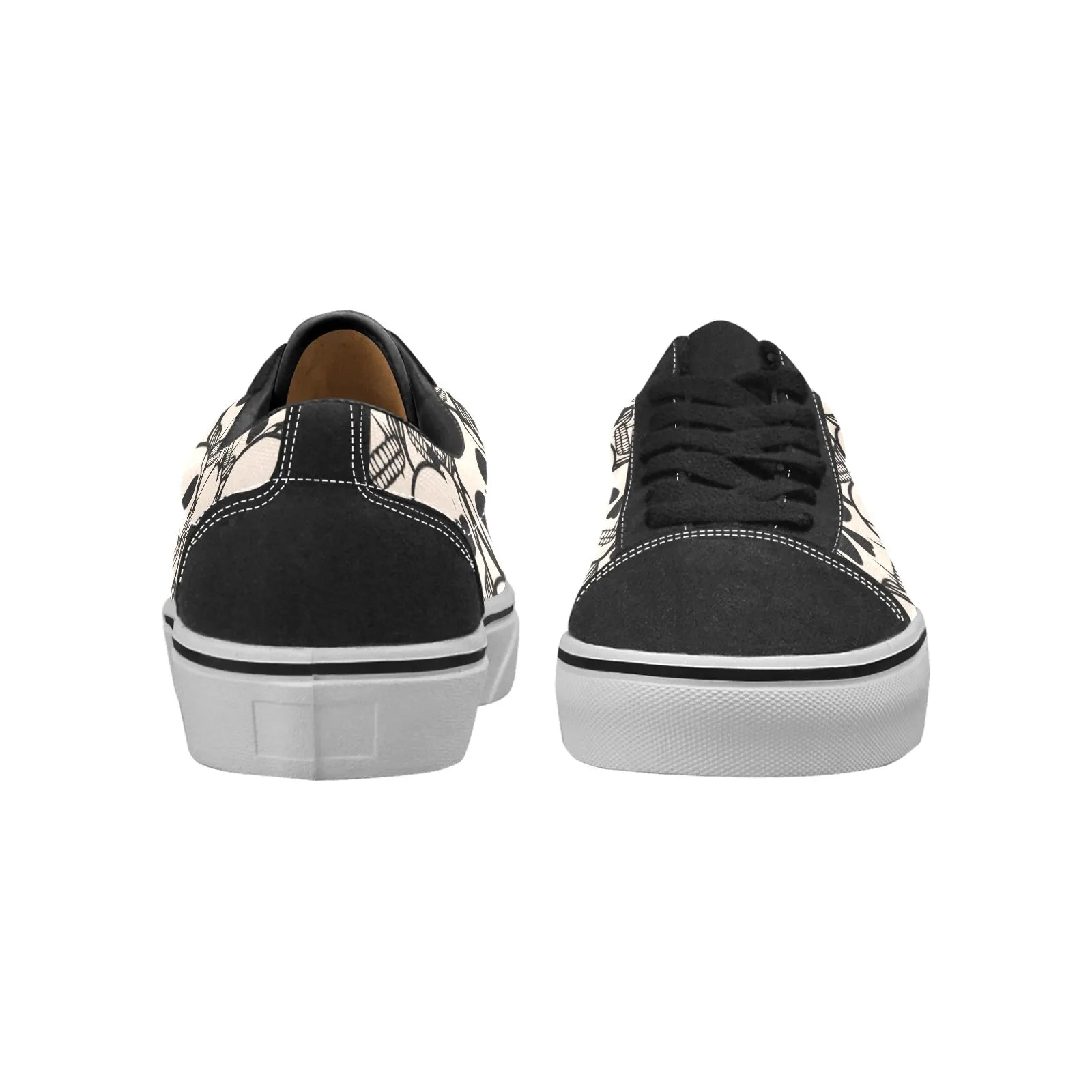 Skulls Lace-Up Canvas Shoes