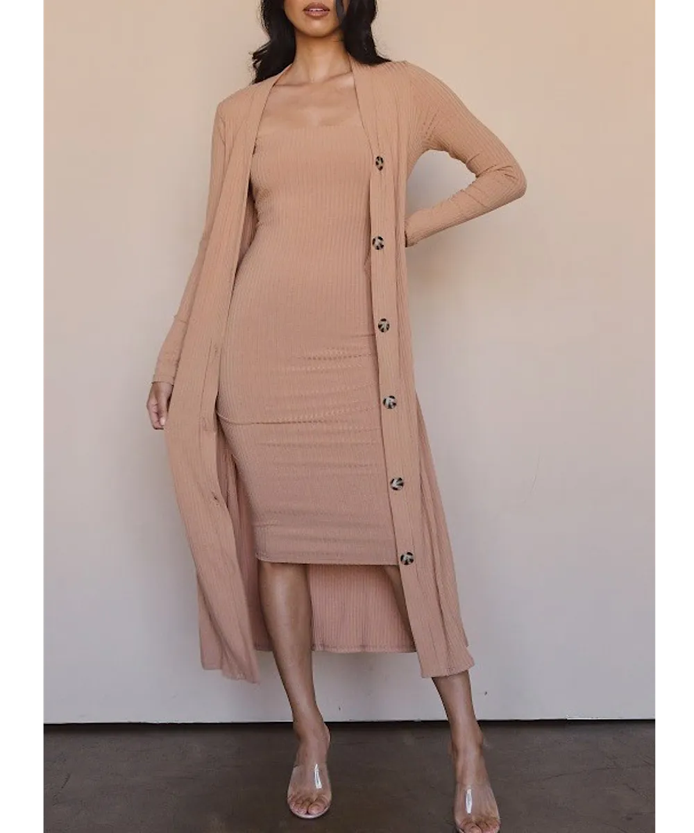 The Brynne Bodycon Set (Taupe)