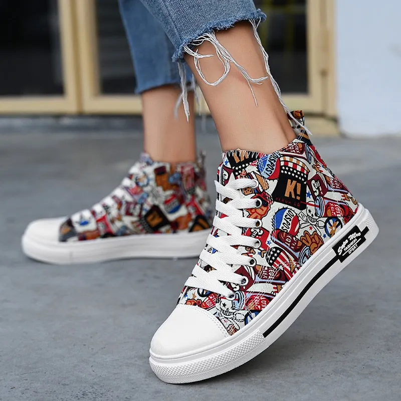 Unisex Cartoon Animation Canvas Vulcanize Shoes